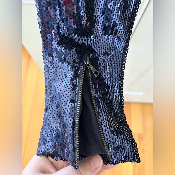 Sass & Bide Navy Blue Heavy Weight Sequin Pants - Picture 5 of 8